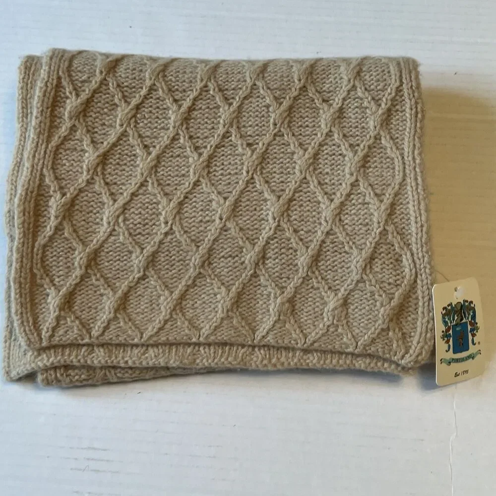 Portolano 70%Wool 30% Cashmere Beige Scarf 12 X 60 NWT💖Great gift💖💖